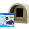 Mr Snugs Katden Cat Kennel & Self Heating Pet Pad - Stone -Cat Courtyard img Sand with pet pad