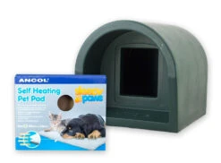 Mr Snugs KatDen Outdoor Cat Kennel/Shelter - Dark Green (Various Options) -Cat Courtyard imggreen with pet pad 1