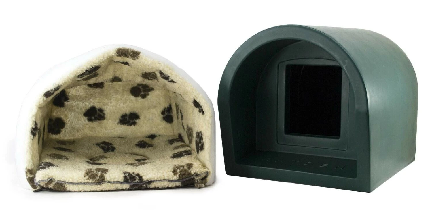 Mr Snugs Katden Dark Green Cat Kennel With Mattress & Liner