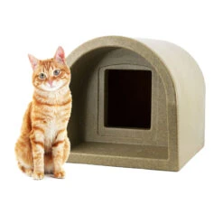 Mr Snugs Katden Cat Kennel & Self Heating Pet Pad - Stone -Cat Courtyard sand katden 1 4
