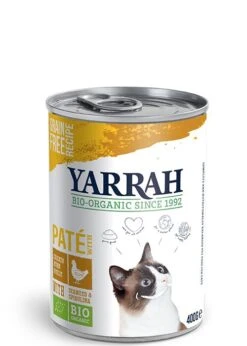 12 X Yarrah Organic Cat Pate Chicken With Spirulina & Seaweed 400g